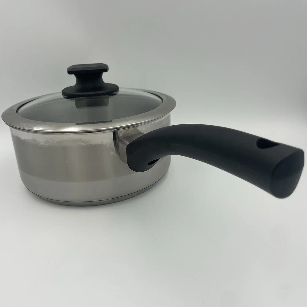 Megaware Stainless‎ Steel 1.5 Quart Sauce Pan Cookware Glass Lid Vintage